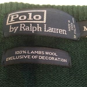 Lambs wool Ralph Lauren polo green sweater medium